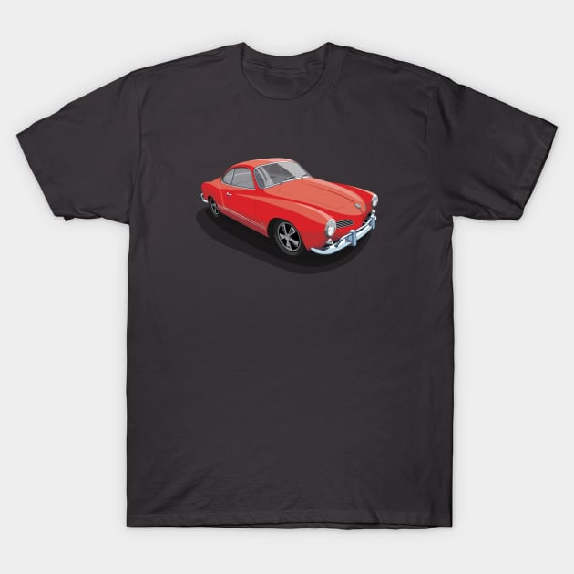 karmann ghia in red T-Shirt by candcretro